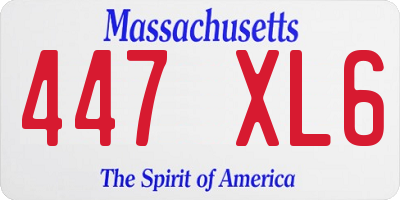 MA license plate 447XL6