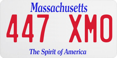 MA license plate 447XM0