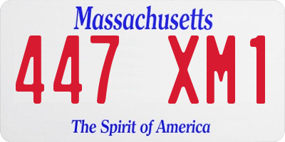 MA license plate 447XM1