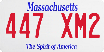 MA license plate 447XM2
