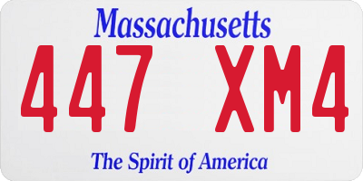 MA license plate 447XM4