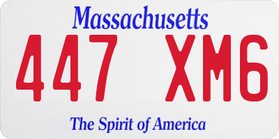 MA license plate 447XM6
