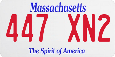 MA license plate 447XN2