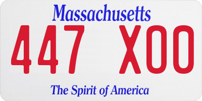 MA license plate 447XO0