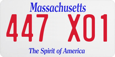 MA license plate 447XO1