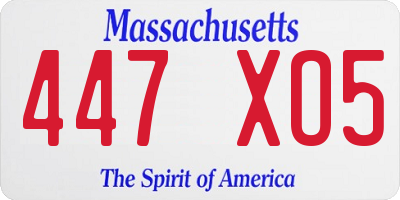 MA license plate 447XO5