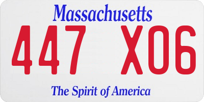 MA license plate 447XO6