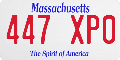 MA license plate 447XP0