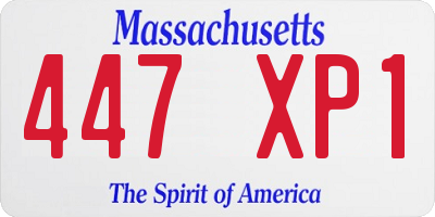 MA license plate 447XP1