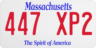 MA license plate 447XP2