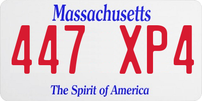 MA license plate 447XP4