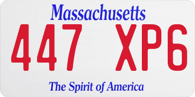 MA license plate 447XP6