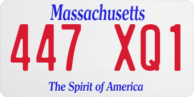 MA license plate 447XQ1