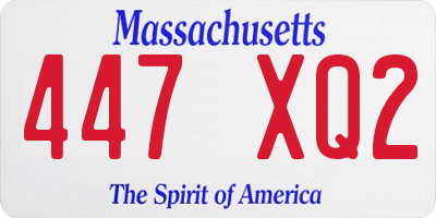 MA license plate 447XQ2