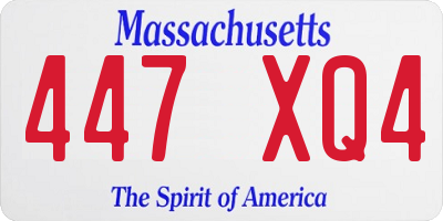 MA license plate 447XQ4