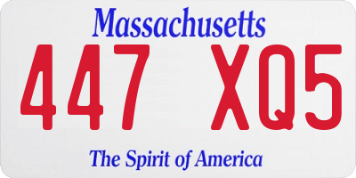 MA license plate 447XQ5