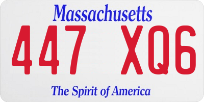 MA license plate 447XQ6