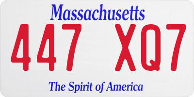 MA license plate 447XQ7