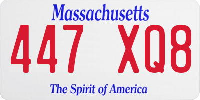 MA license plate 447XQ8