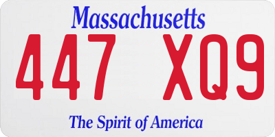 MA license plate 447XQ9