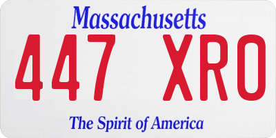 MA license plate 447XR0