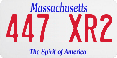 MA license plate 447XR2