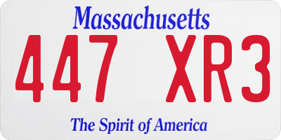 MA license plate 447XR3