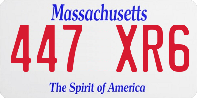 MA license plate 447XR6