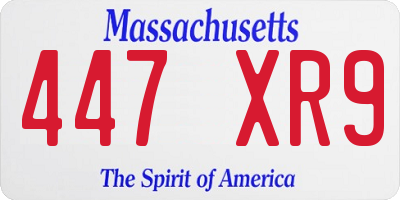 MA license plate 447XR9