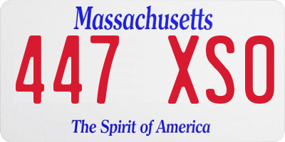 MA license plate 447XS0