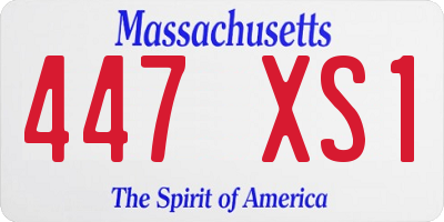 MA license plate 447XS1
