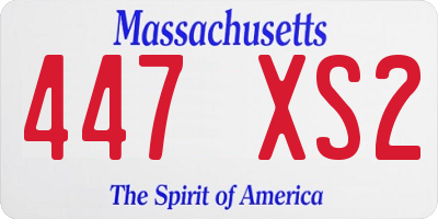 MA license plate 447XS2