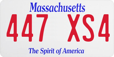 MA license plate 447XS4