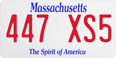MA license plate 447XS5