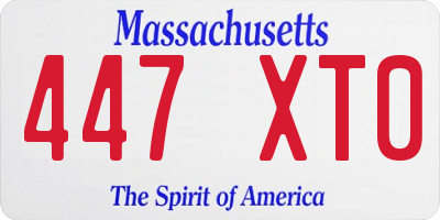 MA license plate 447XT0