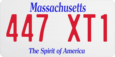 MA license plate 447XT1