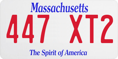 MA license plate 447XT2