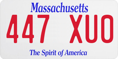MA license plate 447XU0