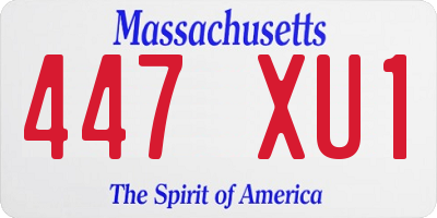 MA license plate 447XU1