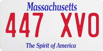MA license plate 447XV0