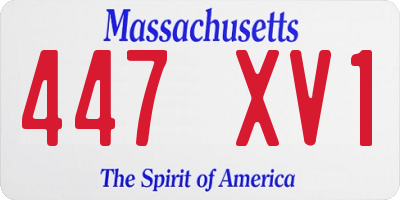 MA license plate 447XV1