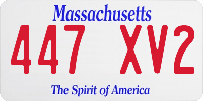 MA license plate 447XV2