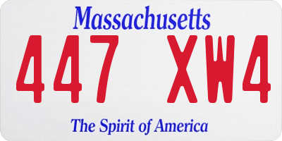 MA license plate 447XW4