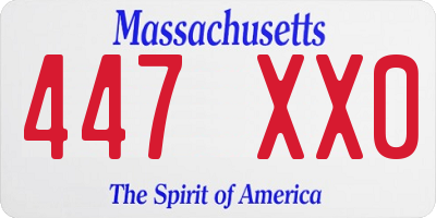 MA license plate 447XX0