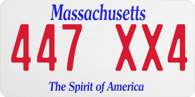 MA license plate 447XX4
