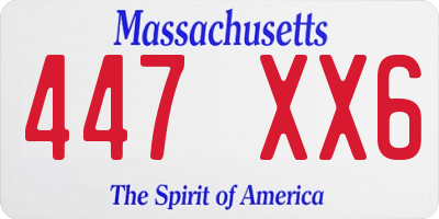 MA license plate 447XX6