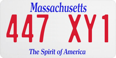 MA license plate 447XY1