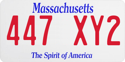 MA license plate 447XY2