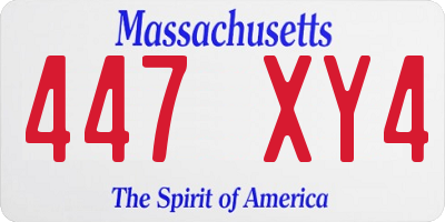 MA license plate 447XY4