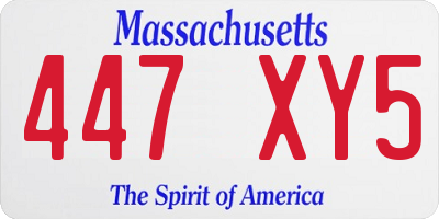 MA license plate 447XY5